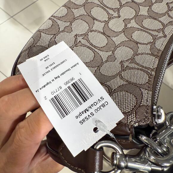 COACH Ashton Bag In Signature Jacquard CBJ00 Silver/Oak/Maple - Picture 6 of 11